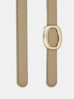 Source Unknown Vetements | Ceinture Ronde En Cuir Hexagonale, Beige/Dore