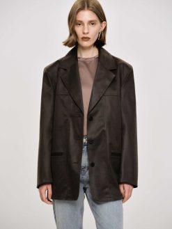 Source Unknown Vetements | Veste En Simili Cuir Lave, American Bronze