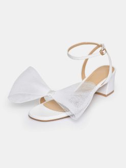 Source Unknown Chaussures Et Sacs | Sandales A Noeud En Tulle Apogeo, Blanc