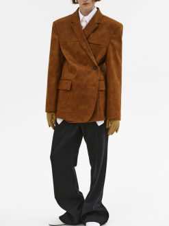 Source Unknown Accessoires | Blazer Lui En Simili Cuir, Marron Rouille