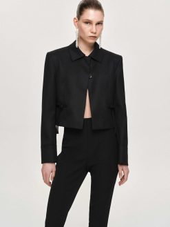 Source Unknown Accessoires | Blazer Court Avec Noeud Sisilia, Noir