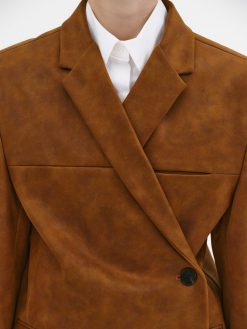 Source Unknown Accessoires | Blazer Lui En Simili Cuir, Marron Rouille