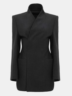 Source Unknown Vetements D'Exterieur | Corrin Wrap Blazer, Charbon