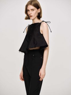 Source Unknown Hauts | Camisole Extra Courte, Noir