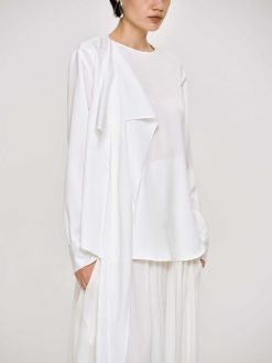 Source Unknown Vetements | Blouse Echarpe Drapee Notte, Blanc