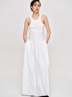 Source Unknown Robes | Robe Debardeur Amal Taille Basse Racer, Blanc