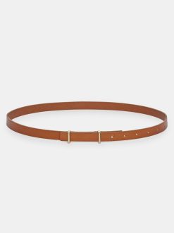 Source Unknown Accessoires | Ceinture Fine En Cuir De Veau, Beige