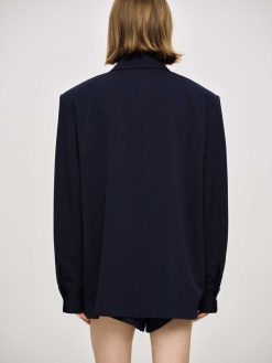 Source Unknown Vetements | Chemise Fluide Surdimensionnee, Bleu Marine