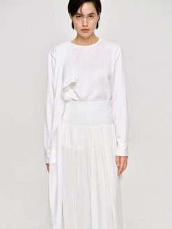 Source Unknown Vetements | Blouse Echarpe Drapee Notte, Blanc