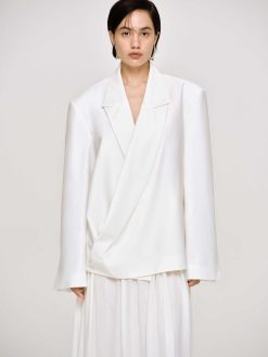 Source Unknown Accessoires | Baia Boxy Wrap Blazer, Blanc