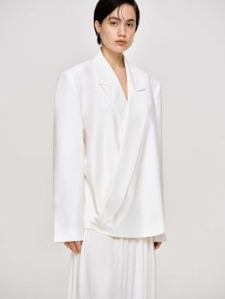 Source Unknown Accessoires | Baia Boxy Wrap Blazer, Blanc