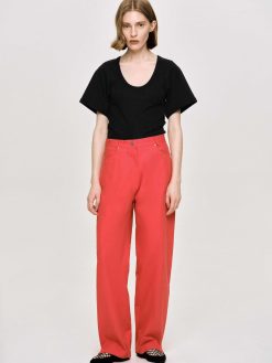 Source Unknown Vetements | Pantalon A Jambe Cylindrique, Rouge