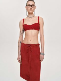 Source Unknown Hauts | Soutien-Gorge En Tricot Cotele, Rouge