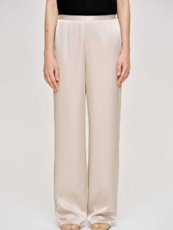 Source Unknown Accessoires | Pantalon En Crepe Satine, Champagne