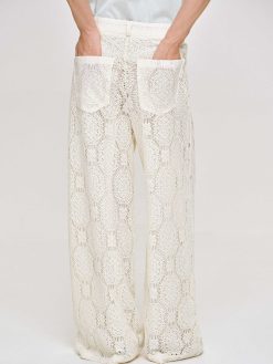 Source Unknown Vetements | Pantalon Large Au Crochet Sevilla, Ecru