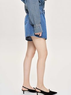 Source Unknown Jean | Short En Jean Evase, Bleu Moyen