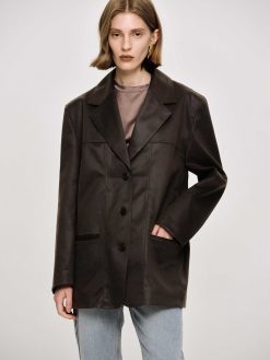 Source Unknown Vetements | Veste En Simili Cuir Lave, American Bronze