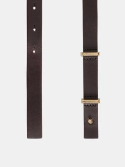 Source Unknown Vetements | Ceinture Fine En Cuir De Veau, Marron