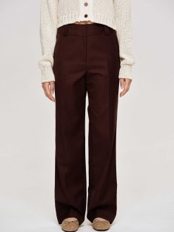 Source Unknown Bas | Pantalon De Costume En Gabardine, Marron Merlot