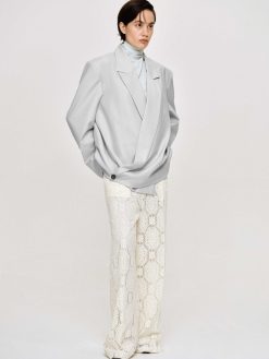 Source Unknown Accessoires | Baia Boxy Wrap Blazer, Gainsboro Gris