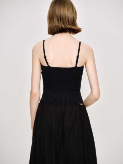 Source Unknown Tricots | Camisole En Tricot Cotele, Noir