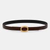 Source Unknown Accessoires | Ceinture Ronde En Cuir Hexagonale, Marron/Dore