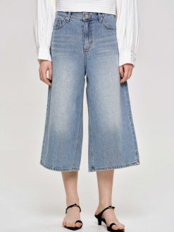 Source Unknown Vetements | Jean Large Court, Bleu Moyen