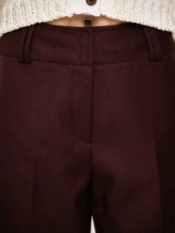 Source Unknown Vetements | Pantalon De Costume En Gabardine, Marron Merlot