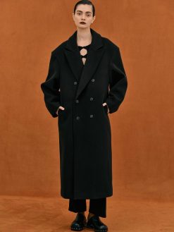 Source Unknown Vetements D'Exterieur | Manteau Grand-Pere Surdimensionne Wallis, Noir