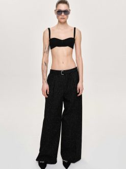 Source Unknown Vetements | Pantalon De Costume Ceinture, Rayures Noires