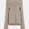 Source Unknown Accessoires | Becca Pull Surdimensionne En Tricot A Rouleau Haut, Noix De Coco