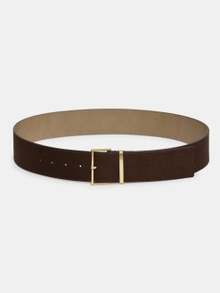 Source Unknown Accessoires | Ceinture En Daim A Boucle Carree, Expresso