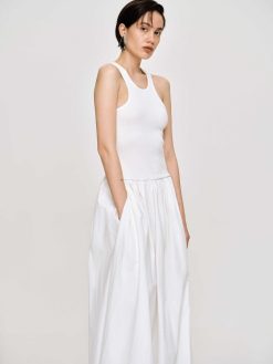 Source Unknown Robes | Robe Debardeur Amal Taille Basse Racer, Blanc