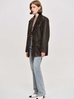 Source Unknown Vetements | Veste En Simili Cuir Lave, American Bronze