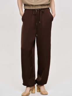 Source Unknown Vetements | Pantalon De Jogging En Satin, Rouge Merlot