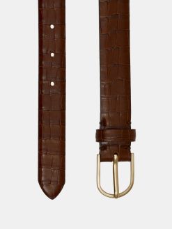 Source Unknown Accessoires | Ceinture Effet Croco, Marron