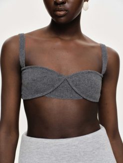 Source Unknown Vetements | Soutien-Gorge En Tricot Cotele, Charbon De Bois