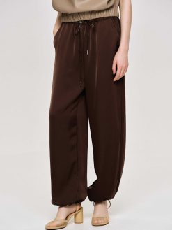 Source Unknown Vetements | Pantalon De Jogging En Satin, Rouge Merlot