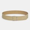 Source Unknown Accessoires | Ceinture En Daim A Boucle Carree, Nougat