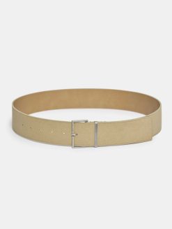 Source Unknown Accessoires | Ceinture En Daim A Boucle Carree, Nougat