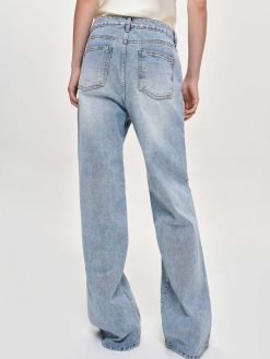 Source Unknown Vetements | Jean Long A Jambe Droite, Bleu Vintage Clair