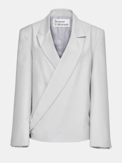 Source Unknown Accessoires | Baia Boxy Wrap Blazer, Gainsboro Gris