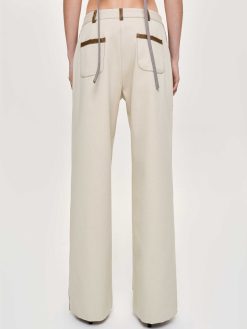 Source Unknown Coordonnees | Pantalon A Finitions En Cuir, Toile