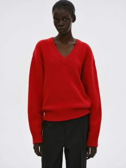 Source Unknown Tricots | Pull En Laine Extra Fine, Rouge