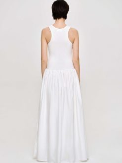 Source Unknown Robes | Robe Debardeur Amal Taille Basse Racer, Blanc