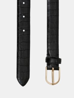 Source Unknown Accessoires | Ceinture Effet Croco, Noire