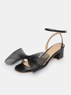 Source Unknown Chaussures Et Sacs | Sandales A Noeud En Tulle Apogeo, Noir