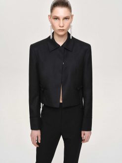 Source Unknown Accessoires | Blazer Court Avec Noeud Sisilia, Noir