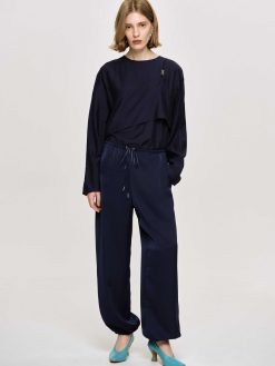 Source Unknown Vetements | Pantalon De Jogging En Satin, Bleu Marine