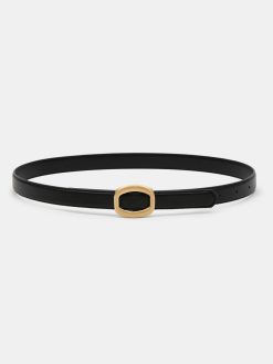 Source Unknown Vetements | Ceinture Ronde En Cuir Hexagonale, Noir/Or